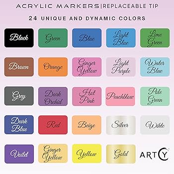 Amazon | ARTCY アクリルペイントペン - 24本のアクリルペイント